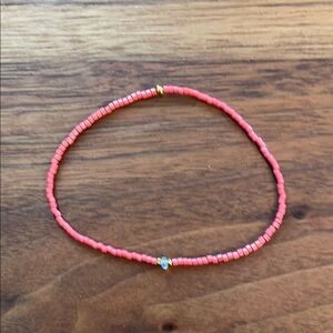 Opal, gold plated and Japanese glass bead stretch bracelet. Fits small wrist.